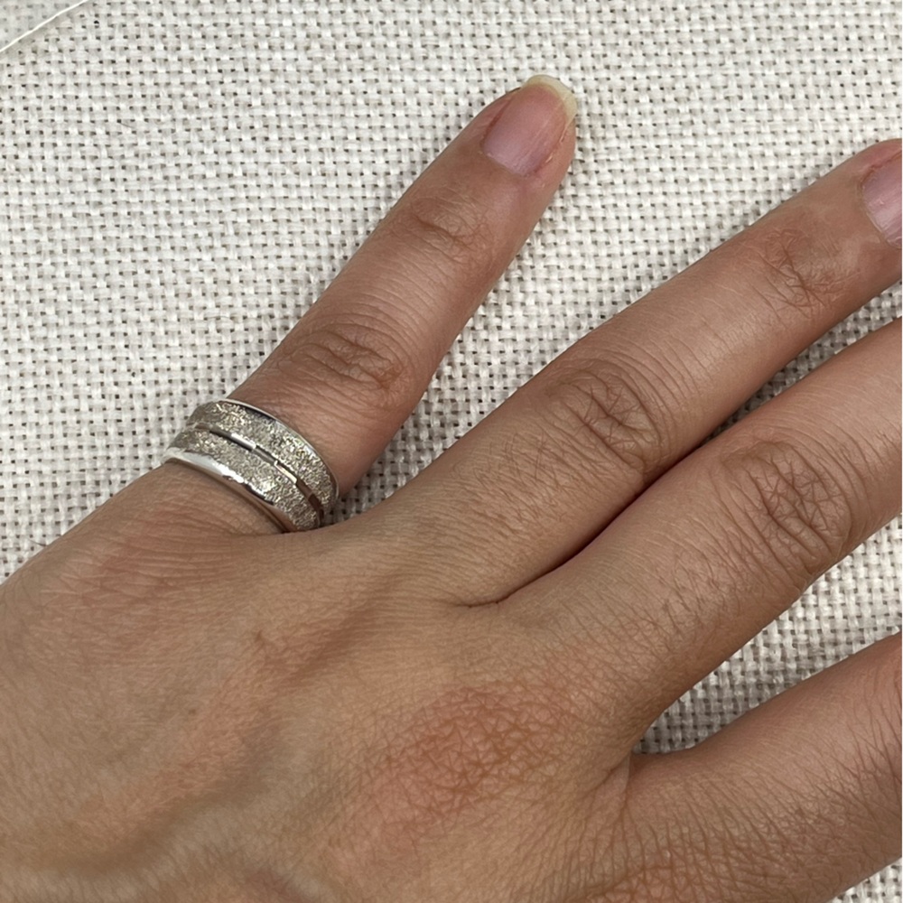 Vintage .999 Fine Silver Textured Band Ring – Size 5.75, Made in Costa Rica - Picture 10 of 16